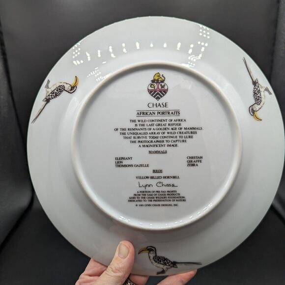 Lynn Chase Plate African Portraits Zebra Luncheon Dinner 9 Inch Safari 1990s - Picture 5 of 11